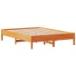 vidaXL Massivholzbett ohne Matratze Wachsbraun 135x190 cm Kiefernholz vidaXL Massivholzbett ohne Matratze Wachsbraun 135x190 cm Kiefernholz