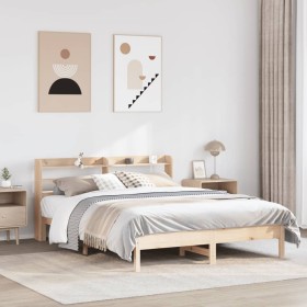 vidaXL Massivholzbett ohne Matratze 160x200 cm Kiefernholz