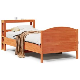 vidaXL Massivholzbett ohne Matratze Wachsbraun 90x190 cm Kiefernholz