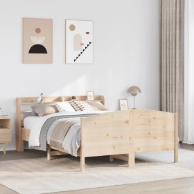 vidaXL Massivholzbett ohne Matratze 140x190 cm Kiefernholz