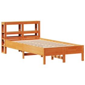vidaXL Massivholzbett ohne Matratze Wachsbraun 90x200 Kiefernholz