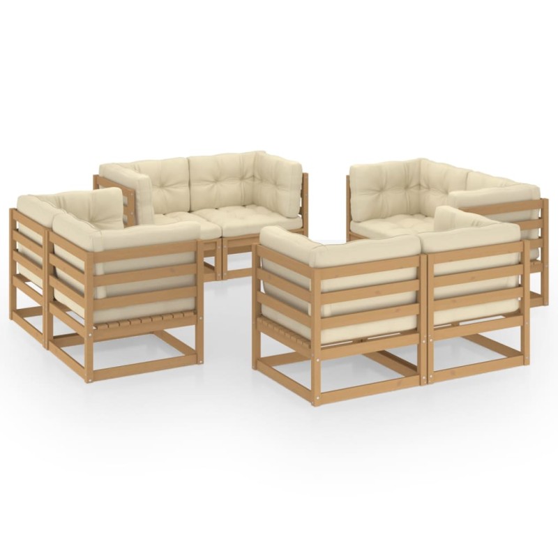 vidaXL 8-tlg. Garten-Lounge-Set mit Kissen Kiefer Massivholz vidaXL 8-tlg. Garten-Lounge-Set mit Kissen Kiefer Massivholz