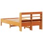 vidaXL Massivholzbett ohne Matratze Wachsbraun 90x190 cm Kiefernholz vidaXL Massivholzbett ohne Matratze Wachsbraun 90x190 cm Kiefernholz