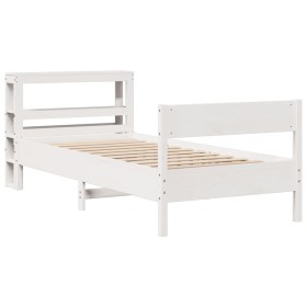 vidaXL Massivholzbett ohne Matratze Weiß 90x190 cm Kiefernholz