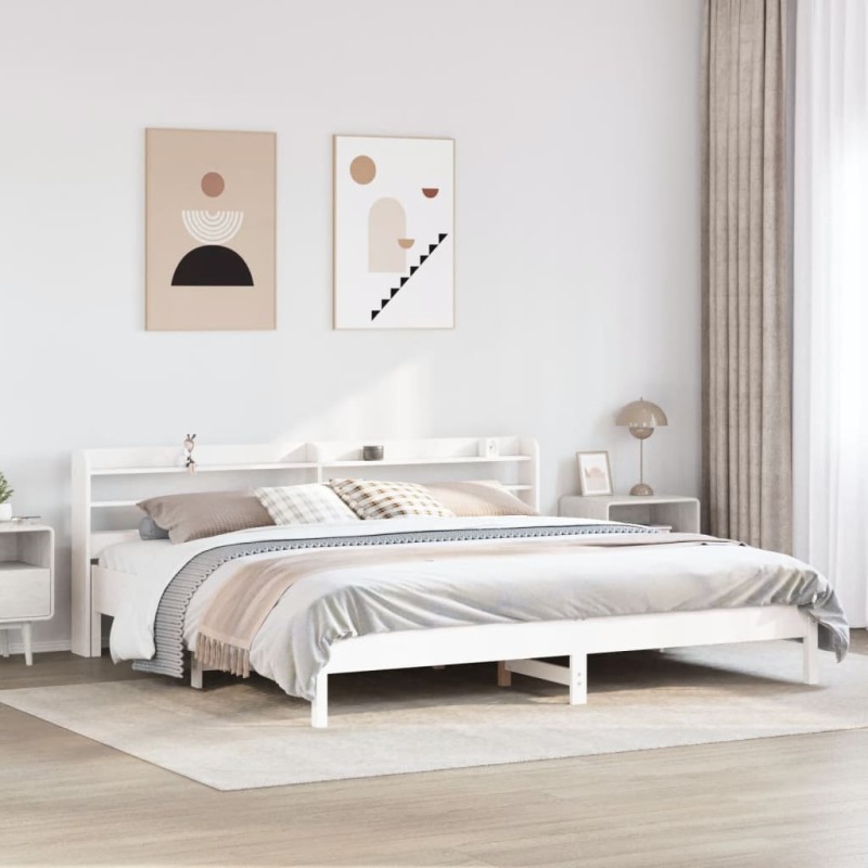 vidaXL Massivholzbett ohne Matratze Weiß 200x200 cm Kiefernholz vidaXL Massivholzbett ohne Matratze Weiß 200x200 cm Kiefernholz