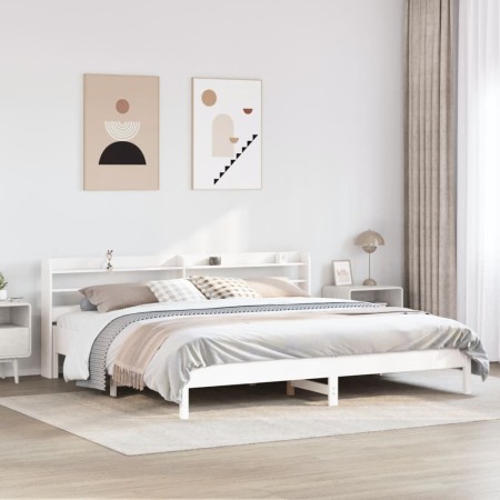 vidaXL Massivholzbett ohne Matratze Weiß 200x200 cm Kiefernholz
