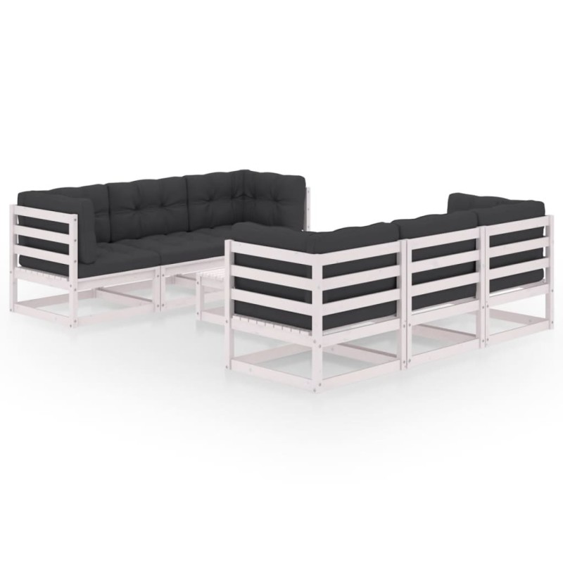 7-tlg. Garten-Lounge-Set mit Kissen Kiefer Massivholz 7-tlg. Garten-Lounge-Set mit Kissen Kiefer Massivholz