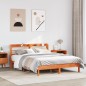 vidaXL Massivholzbett ohne Matratze Wachsbraun 135x190 cm Kiefernholz vidaXL Massivholzbett ohne Matratze Wachsbraun 135x190 cm Kiefernholz