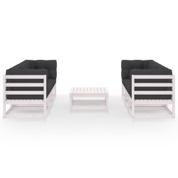 7-tlg. Garten-Lounge-Set mit Kissen Kiefer Massivholz