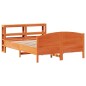 vidaXL Massivholzbett ohne Matratze Wachsbraun 135x190 cm Kiefernholz vidaXL Massivholzbett ohne Matratze Wachsbraun 135x190 cm Kiefernholz