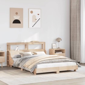 vidaXL Massivholzbett ohne Matratze 135x190 cm Kiefernholz