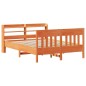 vidaXL Massivholzbett ohne Matratze Wachsbraun 140x190 cm Kiefernholz vidaXL Massivholzbett ohne Matratze Wachsbraun 140x190 cm Kiefernholz