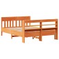 vidaXL Massivholzbett ohne Matratze Wachsbraun 140x190 cm Kiefernholz vidaXL Massivholzbett ohne Matratze Wachsbraun 140x190 cm Kiefernholz