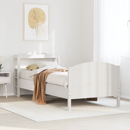 vidaXL Massivholzbett ohne Matratze Weiß 100x200 cm Kiefernholz