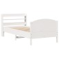 vidaXL Massivholzbett ohne Matratze Weiß 75x190 cm Kiefernholz vidaXL Massivholzbett ohne Matratze Weiß 75x190 cm Kiefernholz