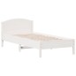 vidaXL Massivholzbett ohne Matratze Weiß 75x190 cm Kiefernholz vidaXL Massivholzbett ohne Matratze Weiß 75x190 cm Kiefernholz