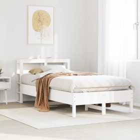 vidaXL Massivholzbett ohne Matratze Weiß 120x190 cm Kiefernholz