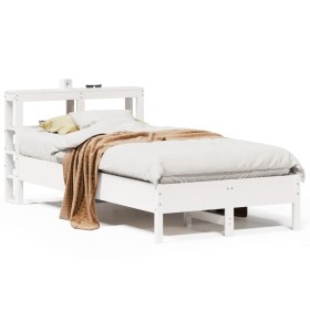 vidaXL Massivholzbett ohne Matratze Weiß 120x190 cm Kiefernholz