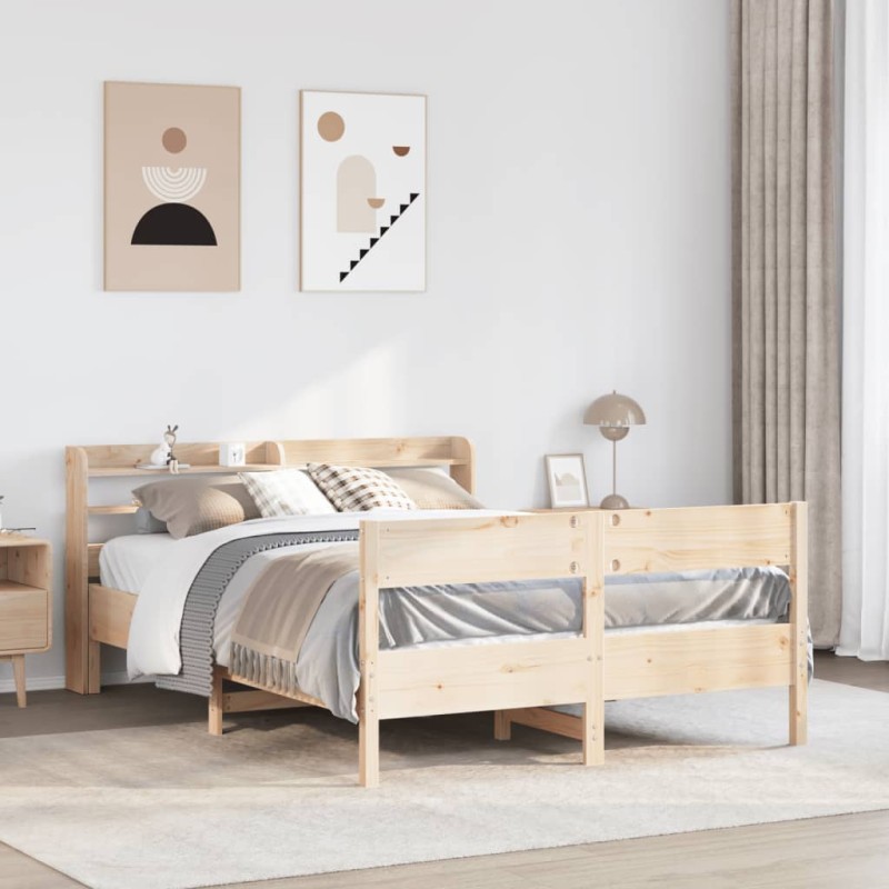 vidaXL Massivholzbett ohne Matratze 140x190 cm Kiefernholz vidaXL Massivholzbett ohne Matratze 140x190 cm Kiefernholz