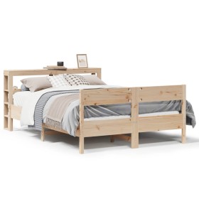 vidaXL Massivholzbett ohne Matratze 135x190 cm Kiefernholz