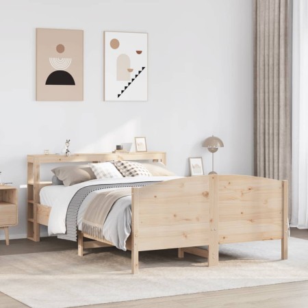 vidaXL Massivholzbett ohne Matratze 135x190 cm Kiefernholz