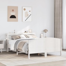 vidaXL Massivholzbett ohne Matratze Weiß 120x200 cm Kiefernholz