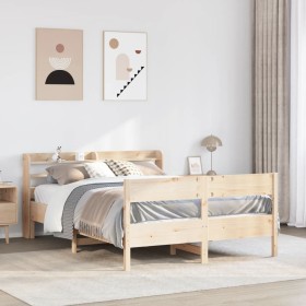 vidaXL Massivholzbett ohne Matratze 120x190 cm Kiefernholz