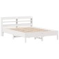 vidaXL Massivholzbett ohne Matratze Weiß 140x200 cm Kiefernholz