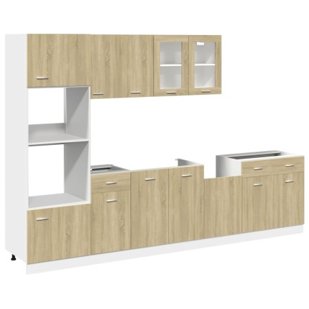 vidaXL 7-tlg. Küchenschrank-Set Sonoma-Eiche Holzwerkstoff
