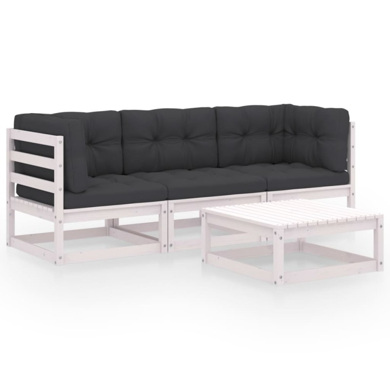 vidaXL 4-tlg. Garten-Lounge-Set mit Kissen Kiefer Massivholz vidaXL 4-tlg. Garten-Lounge-Set mit Kissen Kiefer Massivholz