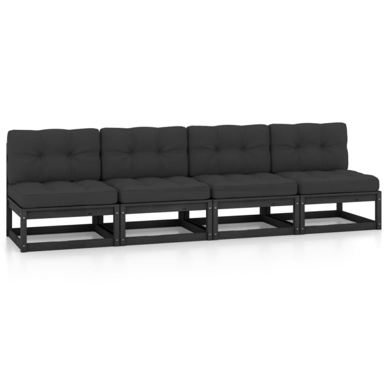 4-Sitzer-Gartensofa mit Kissen Kiefer Massivholz 4-Sitzer-Gartensofa mit Kissen Kiefer Massivholz