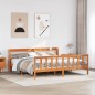 vidaXL Massivholzbett mit Kopfteil Wachsbraun 180x200 cm Kiefer vidaXL Massivholzbett mit Kopfteil Wachsbraun 180x200 cm Kiefer