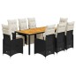 vidaXL 9-tlg. Garten-Bistro-Set mit Kissen Schwarz Poly Rattan vidaXL 9-tlg. Garten-Bistro-Set mit Kissen Schwarz Poly Rattan