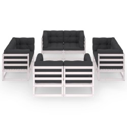 vidaXL 8-tlg. Garten-Lounge-Set mit Kissen Kiefer Massivholz
