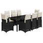 vidaXL 9-tlg. Garten-Bistro-Set mit Kissen Schwarz Poly Rattan vidaXL 9-tlg. Garten-Bistro-Set mit Kissen Schwarz Poly Rattan