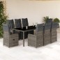 vidaXL 9-tlg. Garten-Bistro-Set mit Kissen Grau Poly Rattan vidaXL 9-tlg. Garten-Bistro-Set mit Kissen Grau Poly Rattan