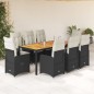 vidaXL 9-tlg. Garten-Bistro-Set mit Kissen Schwarz Poly Rattan vidaXL 9-tlg. Garten-Bistro-Set mit Kissen Schwarz Poly Rattan