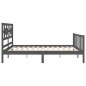 Massivholzbett mit Kopfteil Grau 160x200 cm Massivholzbett mit Kopfteil Grau 160x200 cm