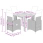vidaXL 5-tlg. Garten-Bistro-Set mit Kissen Grau Poly Rattan vidaXL 5-tlg. Garten-Bistro-Set mit Kissen Grau Poly Rattan