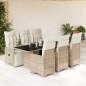 vidaXL 7-tlg. Garten-Bistro-Set mit Kissen Braun Poly Rattan vidaXL 7-tlg. Garten-Bistro-Set mit Kissen Braun Poly Rattan