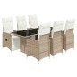 vidaXL 7-tlg. Garten-Bistro-Set mit Kissen Braun Poly Rattan vidaXL 7-tlg. Garten-Bistro-Set mit Kissen Braun Poly Rattan