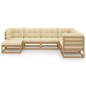 7-tlg. Garten-Lounge-Set mit Kissen Kiefer Massivholz 7-tlg. Garten-Lounge-Set mit Kissen Kiefer Massivholz