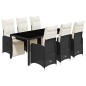 vidaXL 7-tlg. Garten-Bistro-Set mit Kissen Schwarz Poly Rattan vidaXL 7-tlg. Garten-Bistro-Set mit Kissen Schwarz Poly Rattan