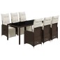 vidaXL 7-tlg. Garten-Bistro-Set mit Kissen Braun Poly Rattan vidaXL 7-tlg. Garten-Bistro-Set mit Kissen Braun Poly Rattan