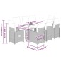 vidaXL 9-tlg. Garten-Bistro-Set mit Kissen Grau Poly Rattan vidaXL 9-tlg. Garten-Bistro-Set mit Kissen Grau Poly Rattan