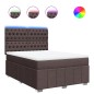 vidaXL Boxspringbett mit Matratze Dunkelbraun 140x190 cm Stoff vidaXL Boxspringbett mit Matratze Dunkelbraun 140x190 cm Stoff