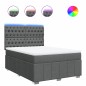 vidaXL Boxspringbett mit Matratze Dunkelgrau 140x190 cm Stoff vidaXL Boxspringbett mit Matratze Dunkelgrau 140x190 cm Stoff