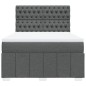 vidaXL Boxspringbett mit Matratze Dunkelgrau 140x190 cm Stoff vidaXL Boxspringbett mit Matratze Dunkelgrau 140x190 cm Stoff