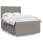 vidaXL Boxspringbett mit Matratze Taupe 140x190 cm Stoff vidaXL Boxspringbett mit Matratze Taupe 140x190 cm Stoff