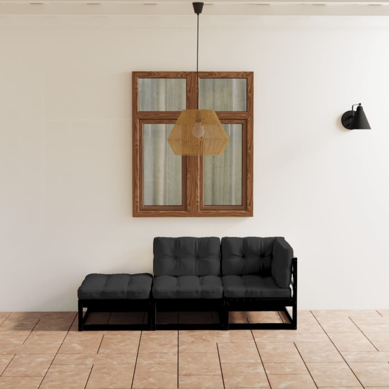 3-tlg. Garten-Lounge-Set mit Kissen Kiefer Massivholz 3-tlg. Garten-Lounge-Set mit Kissen Kiefer Massivholz